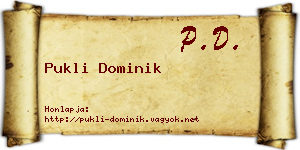 Pukli Dominik névjegykártya